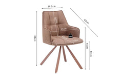 Chaise Pivotante de Salle à Manger SOLEN en Tissu - 55 x 62 cm