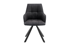 Chaise Pivotante de Salle à Manger SOLEN en Tissu - 55 x 62 cm