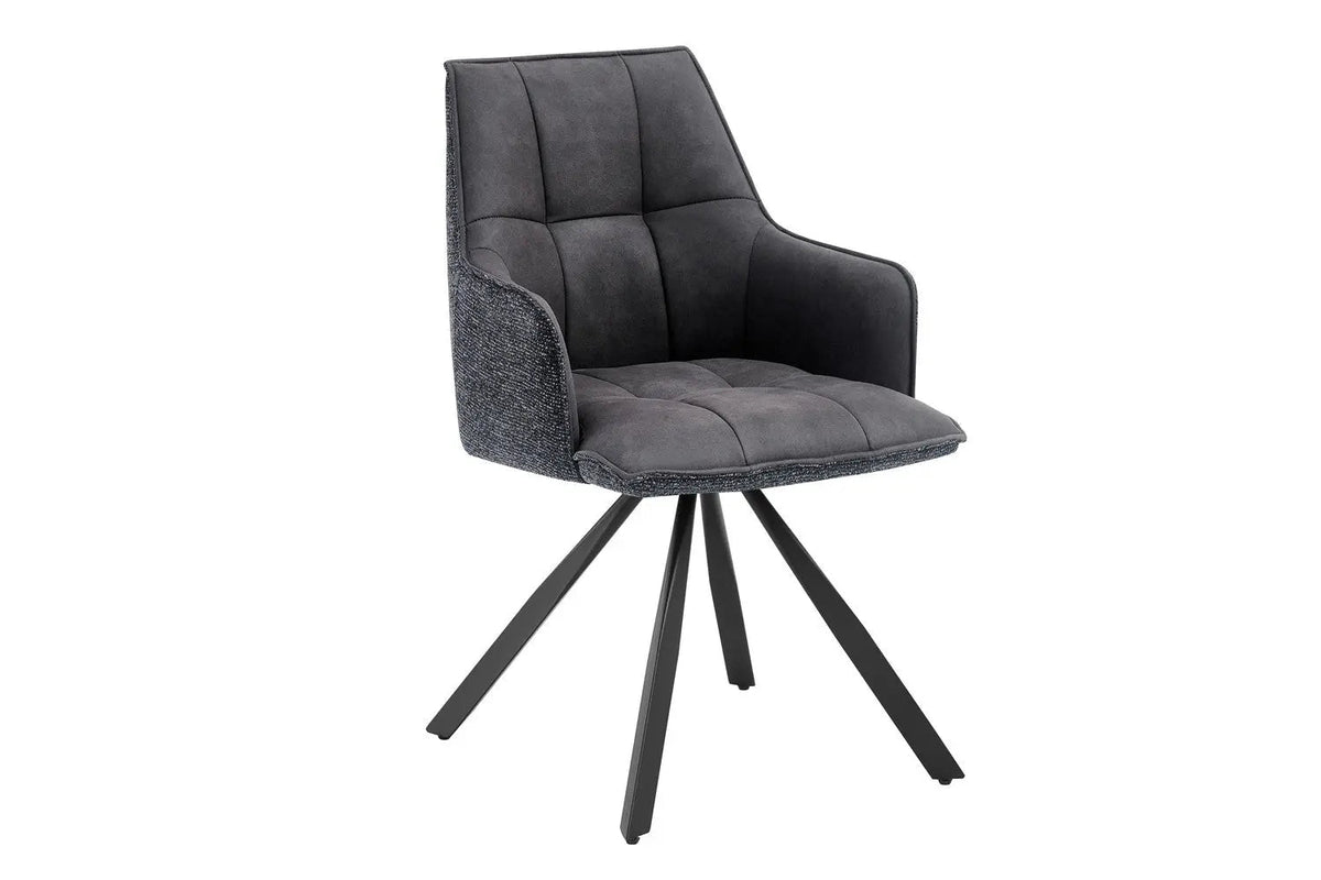 Chaise Pivotante de Salle à Manger SOLEN en Tissu - 55 x 62 cm