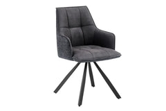Chaise Pivotante de Salle à Manger SOLEN en Tissu - 55 x 62 cm
