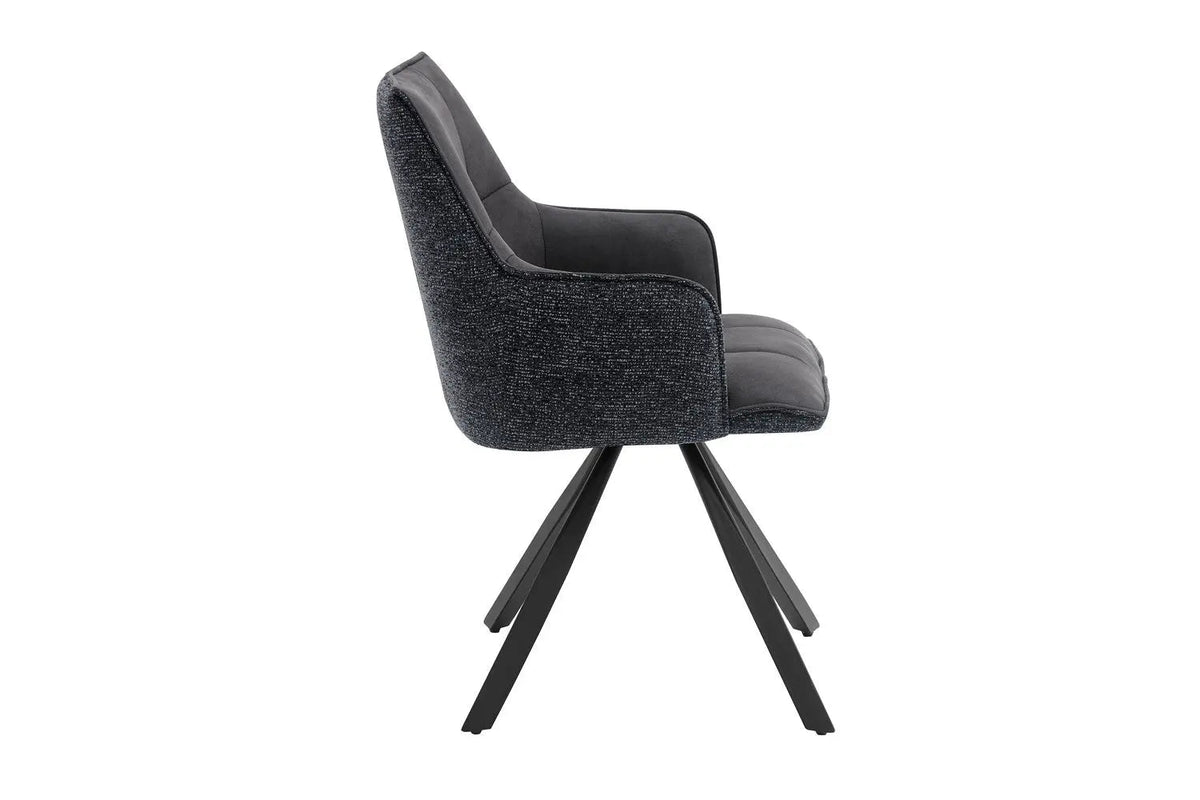 Chaise Pivotante de Salle à Manger SOLEN en Tissu - 55 x 62 cm