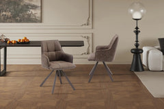Chaise Pivotante de Salle à Manger SOLEN en Tissu - 55 x 62 cm