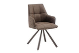 Chaise Pivotante de Salle à Manger SOLEN en Tissu - 55 x 62 cm