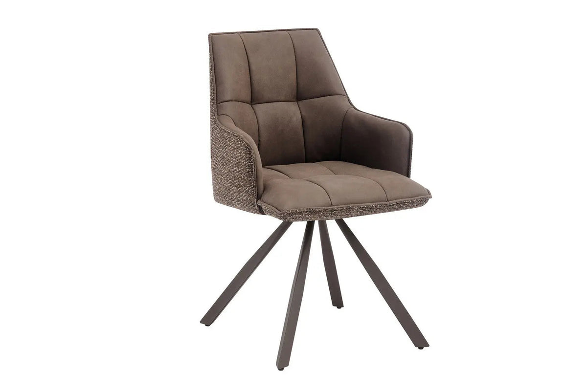 Chaise Pivotante de Salle à Manger SOLEN en Tissu - 55 x 62 cm