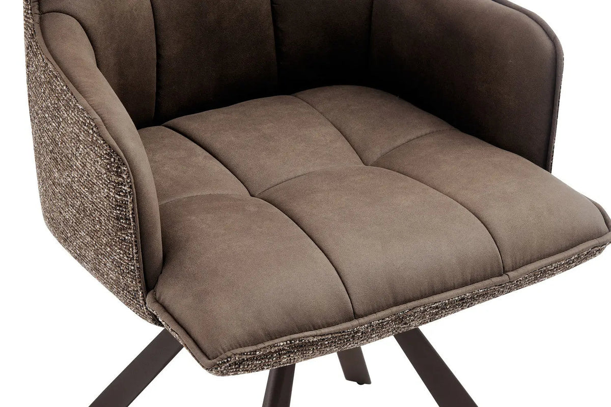 Chaise Pivotante de Salle à Manger SOLEN en Tissu - 55 x 62 cm