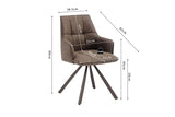 Chaise Pivotante de Salle à Manger SOLEN en Tissu - 55 x 62 cm