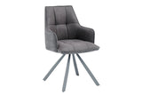 Chaise Pivotante de Salle à Manger SOLEN en Tissu - 55 x 62 cm