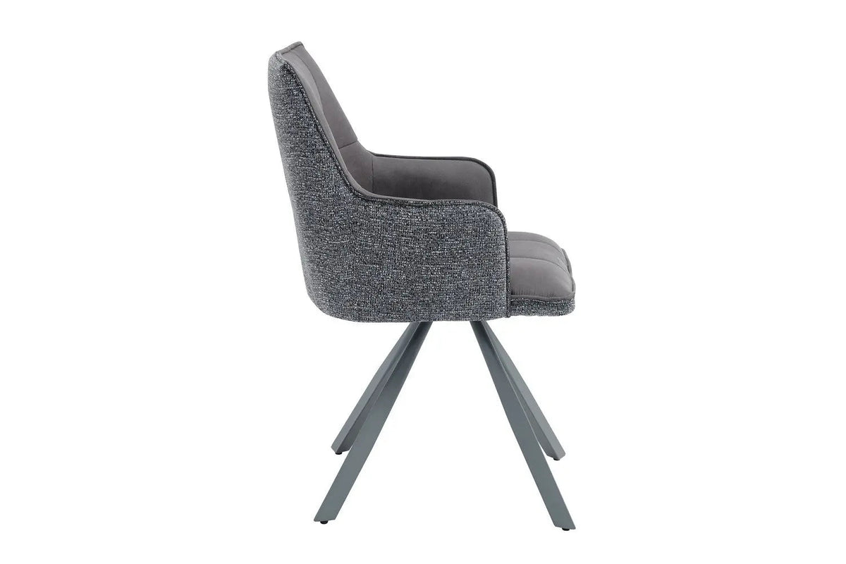 Chaise Pivotante de Salle à Manger SOLEN en Tissu - 55 x 62 cm