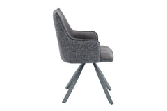 Chaise Pivotante de Salle à Manger SOLEN en Tissu - 55 x 62 cm