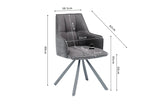 Chaise Pivotante de Salle à Manger SOLEN en Tissu - 55 x 62 cm
