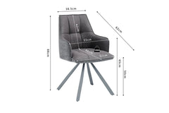 Chaise Pivotante de Salle à Manger SOLEN en Tissu - 55 x 62 cm