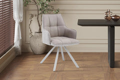 Chaise Pivotante de Salle à Manger SOLEN en Tissu - 55 x 62 cm