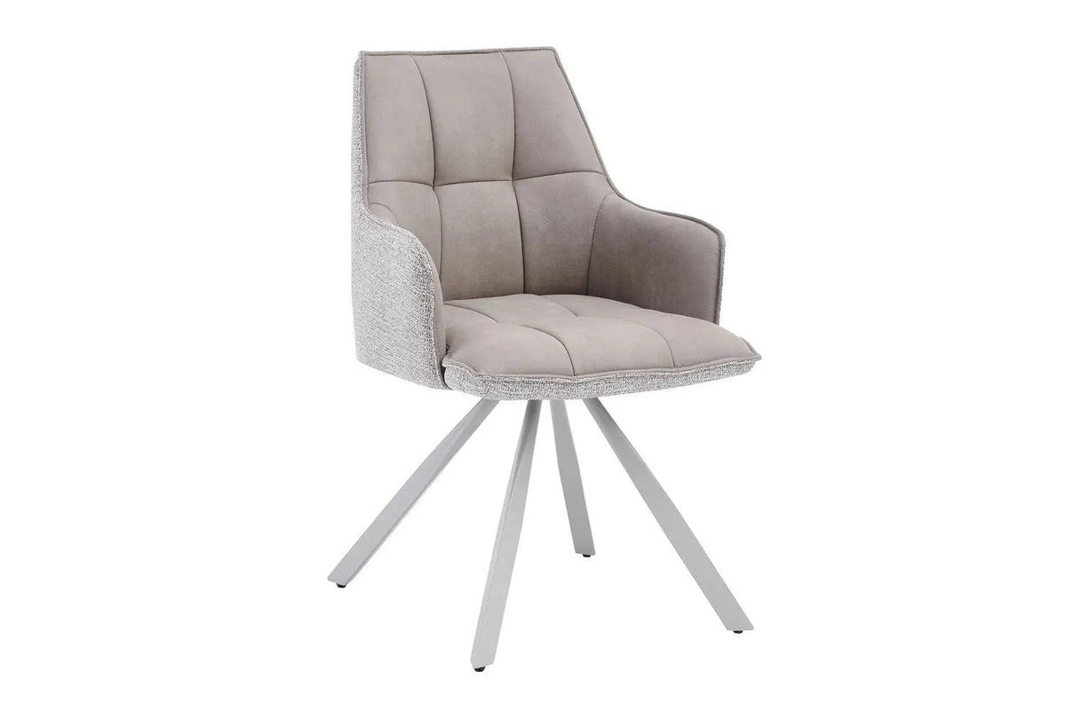 Chaise Pivotante de Salle à Manger SOLEN en Tissu - 55 x 62 cm