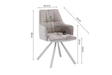 Chaise Pivotante de Salle à Manger SOLEN en Tissu - 55 x 62 cm