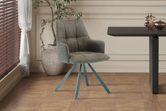 Chaise Pivotante de Salle à Manger SOLEN en Tissu - 55 x 62 cm