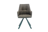 Chaise Pivotante de Salle à Manger SOLEN en Tissu - 55 x 62 cm