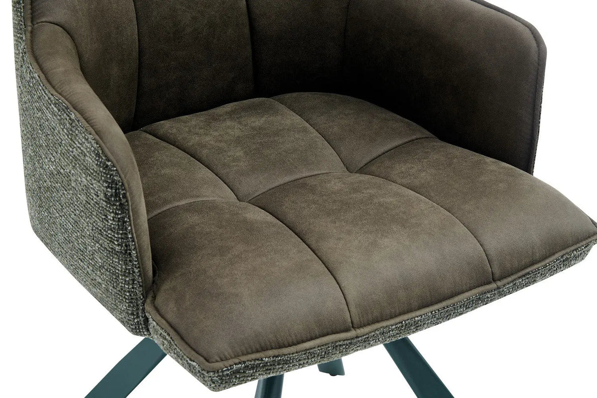 Chaise Pivotante de Salle à Manger SOLEN en Tissu - 55 x 62 cm