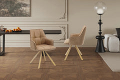 Chaise Pivotante de Salle à Manger SOLEN en Tissu - 55 x 62 cm