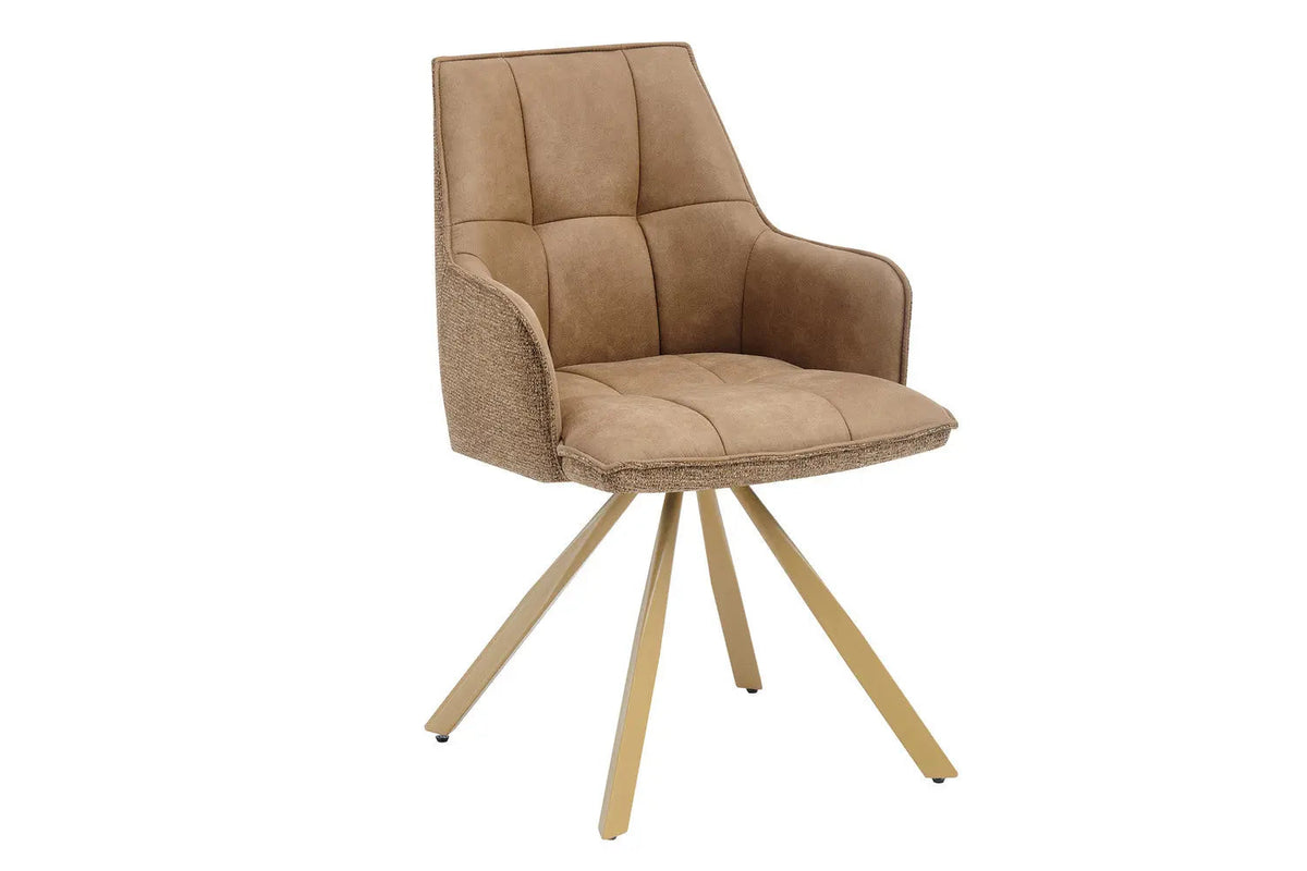 Chaise Pivotante de Salle à Manger SOLEN en Tissu - 55 x 62 cm