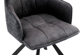 Chaise Pivotante de Salle à Manger SOLEN en Tissu - 55 x 62 cm