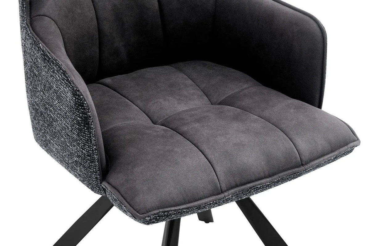 Chaise Pivotante de Salle à Manger SOLEN en Tissu - 55 x 62 cm