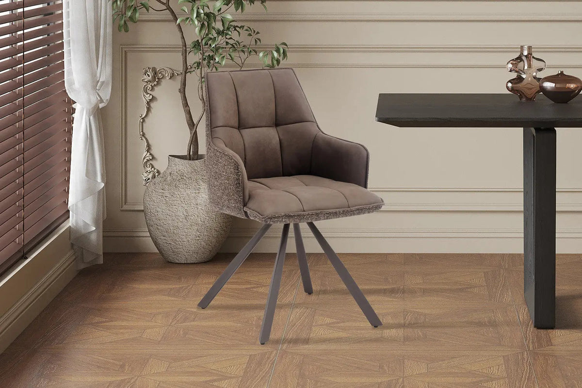 Chaise Pivotante de Salle à Manger SOLEN en Tissu - 55 x 62 cm