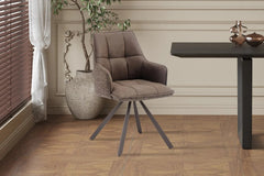 Chaise Pivotante de Salle à Manger SOLEN en Tissu - 55 x 62 cm