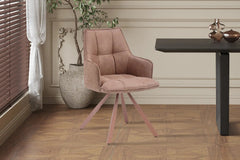 Chaise Pivotante de Salle à Manger SOLEN en Tissu - 55 x 62 cm