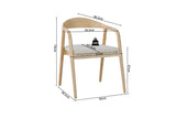 Chaise avec Accoudoirs CLARA en Bois de Frêne - 57 x 66.5 cm