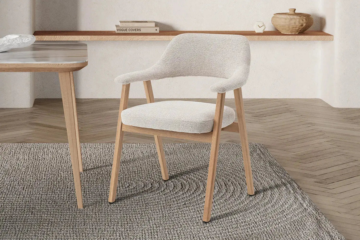 Chaise avec Accoudoirs CORALYA en Chêne Massif Fumé - 64 x 59.5 cm