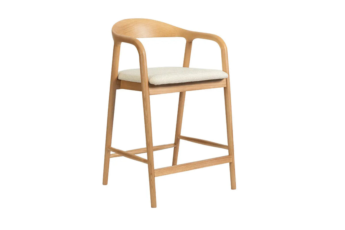 Chaise de Bar CLARA en Bois de Frêne - 55.5 x 57.5 cm