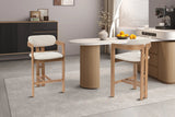 Chaise de Bar KAMELIA Beige en Bois de Frêne - 56 x 52 cm