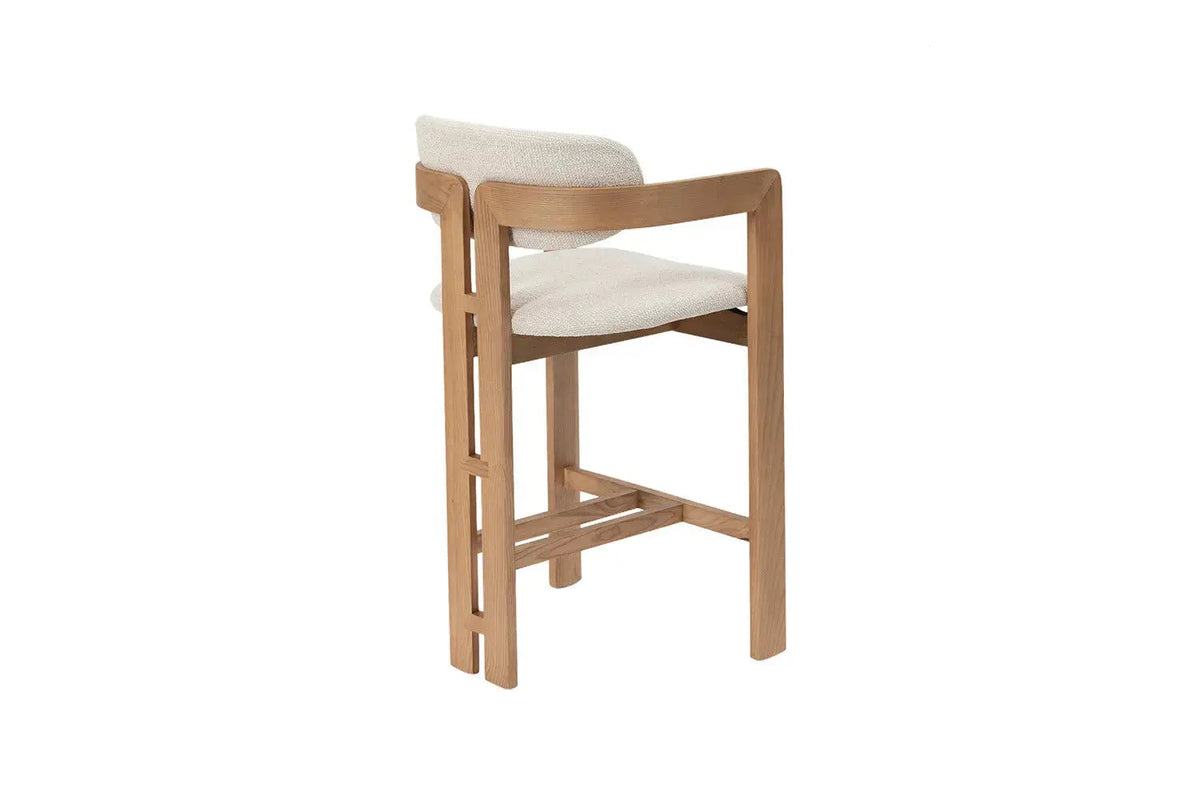 Chaise de Bar KAMELIA Beige en Bois de Frêne - 56 x 52 cm