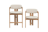 Chaise de Bar KAMELIA Beige en Bois de Frêne - 56 x 52 cm