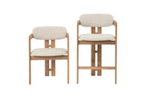 Chaise de Bar KAMELIA Beige en Bois de Frêne - 56 x 52 cm