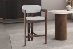 Chaise de Bar KAMELIA Beige en Bois de Frêne - 56 x 52 cm