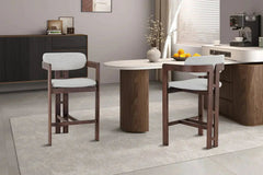 Chaise de Bar KAMELIA Beige en Bois de Frêne - 56 x 52 cm