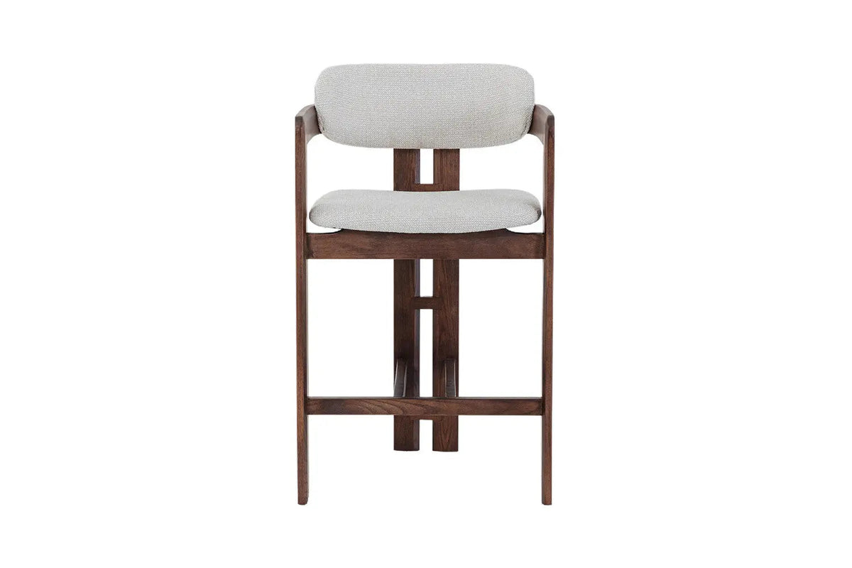Chaise de Bar KAMELIA Beige en Bois de Frêne - 56 x 52 cm