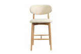 Chaise de Bar KAYLA en Chêne Massif Beige - 50 x 56 cm