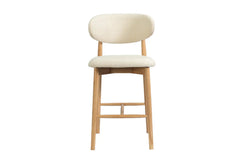 Chaise de Bar KAYLA en Chêne Massif Beige - 50 x 56 cm