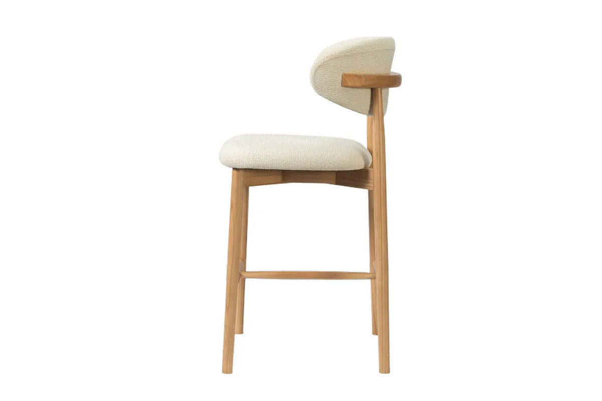Chaise de Bar KAYLA en Chêne Massif Beige - 50 x 56 cm