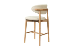 Chaise de Bar KAYLA en Chêne Massif Beige - 50 x 56 cm