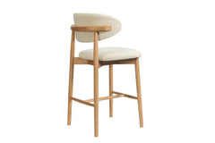 Chaise de Bar KAYLA en Chêne Massif Beige - 50 x 56 cm