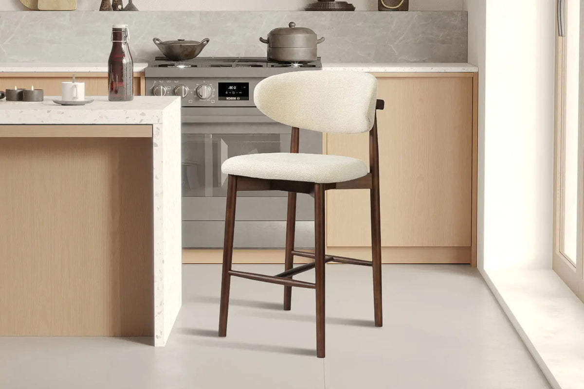 Chaise de Bar KAYLA en Chêne Massif Beige - 50 x 56 cm