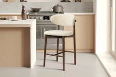 Chaise de Bar KAYLA en Chêne Massif Beige - 50 x 56 cm