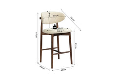 Chaise de Bar KAYLA en Chêne Massif Beige - 50 x 56 cm