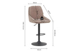 Chaise de Bar Pivotante SABA en Tissu - 50 x 60 cm