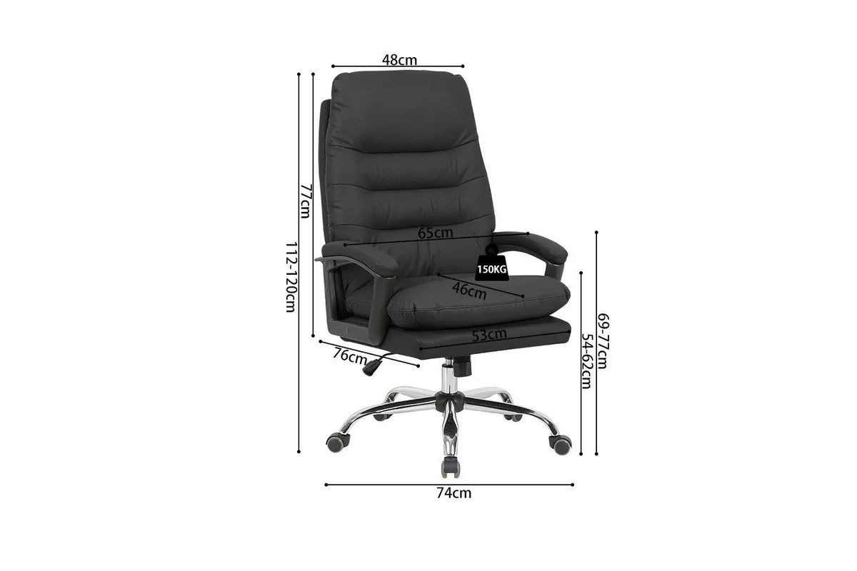 Chaise de Bureau DANIELA en Polyuréthane (PU) - Chaise de bureau réglable 46 x 53 cm