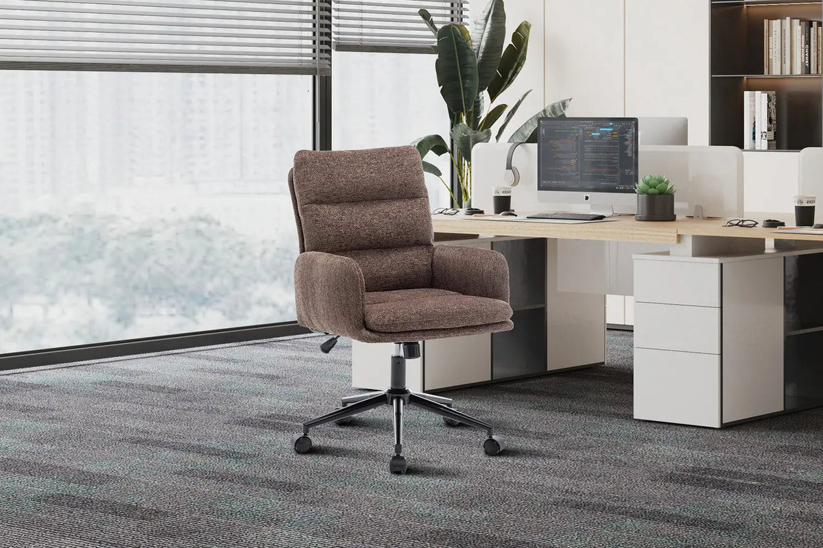 Chaise de Bureau EMMY en Tissu - Chaise de bureau réglable 64 x 68 cm