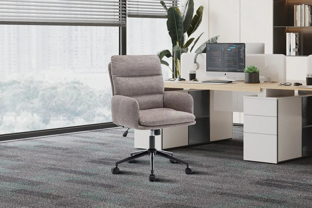 Chaise de Bureau EMMY en Tissu - Chaise de bureau réglable 64 x 68 cm